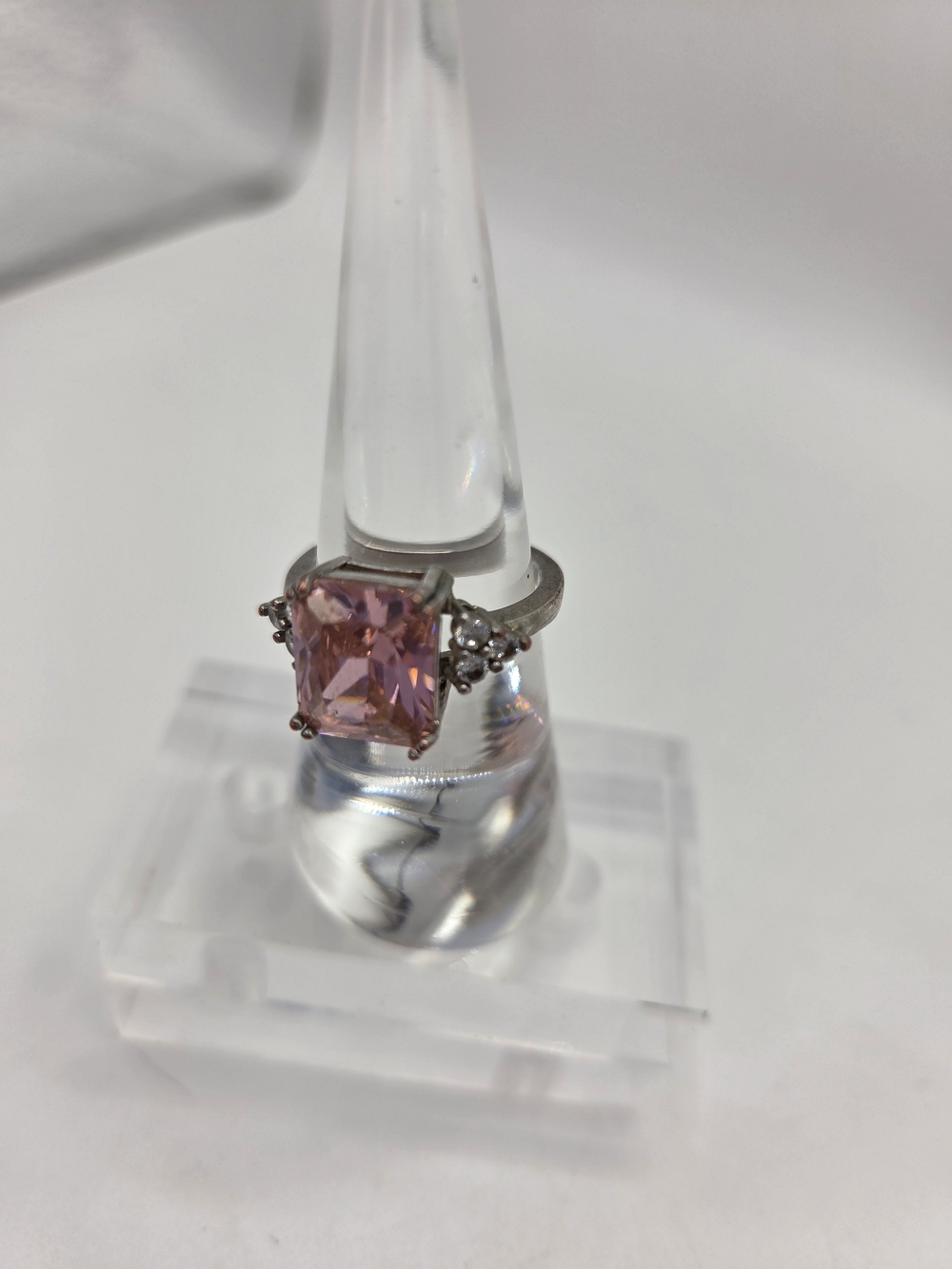 Anabela Chan Emerald Cut Pink Cubic Zirconia Cocktail Ring Size 6 - Picture 3 of 8